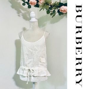 BURBERRY // Linen Cinched Waist Tank Top Camisole